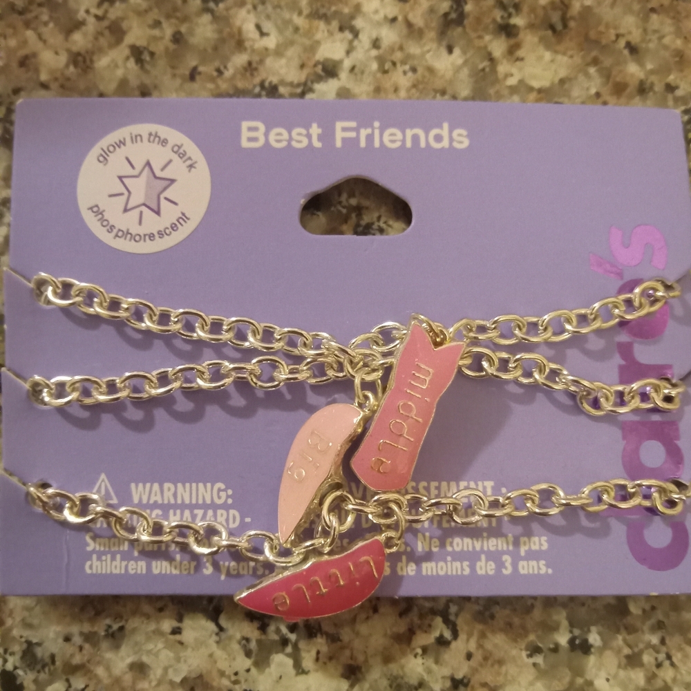 Claire's Best Friends Glow-in-the-Dark Bracelets - Pink and Gold
